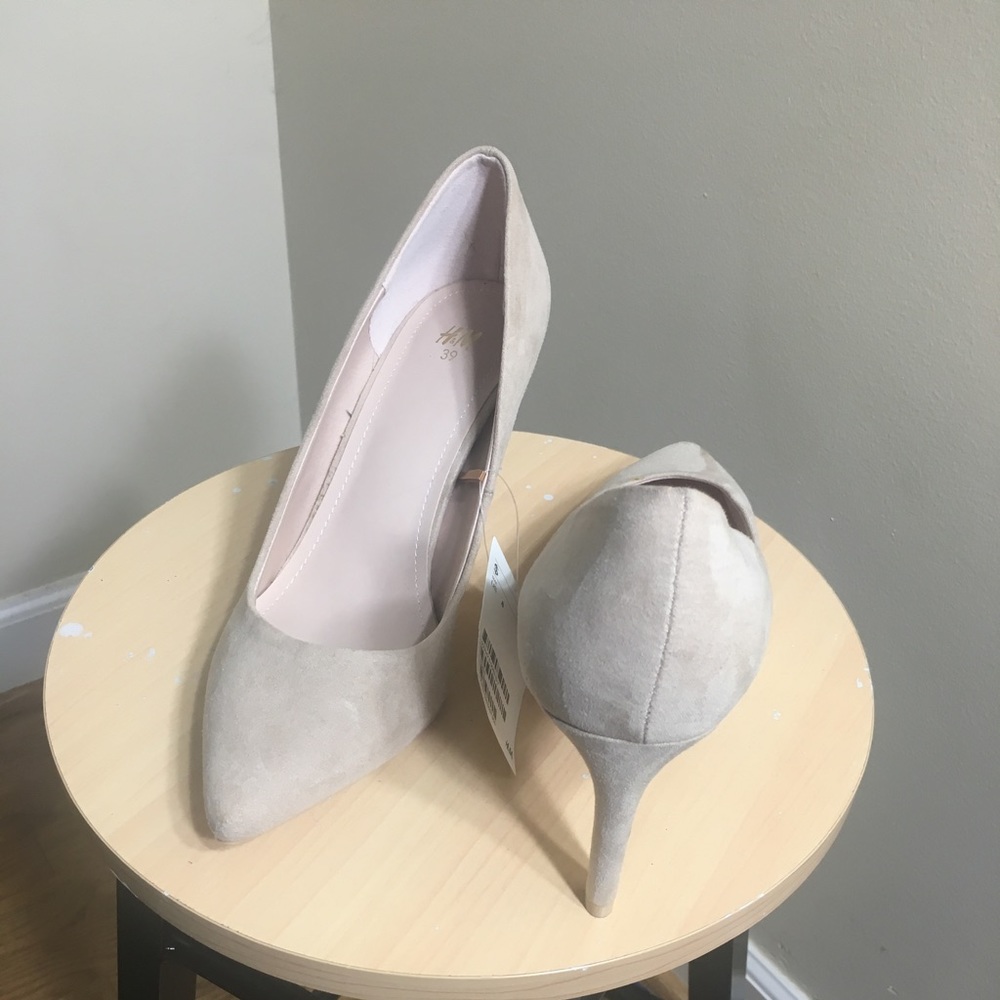 H&M suede nude heels